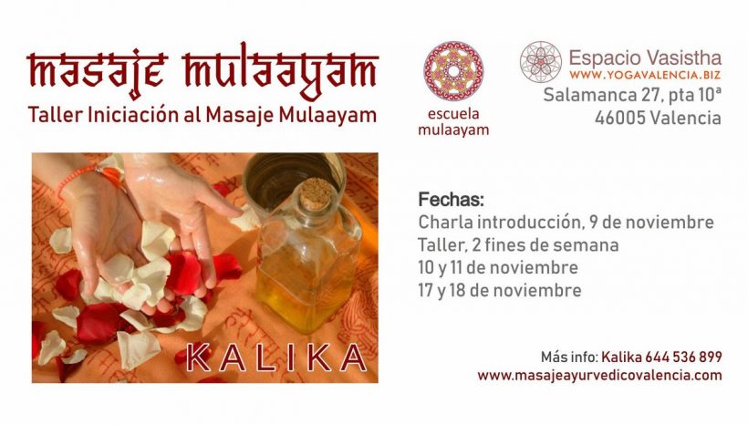 Taller Iniciación al masaje Mulaayam, por Kalika (Noviembre 2018)