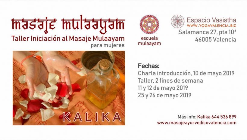 Taller Iniciación al masaje Mulaayam, para mujeres, por Kalika (Mayo 2019)